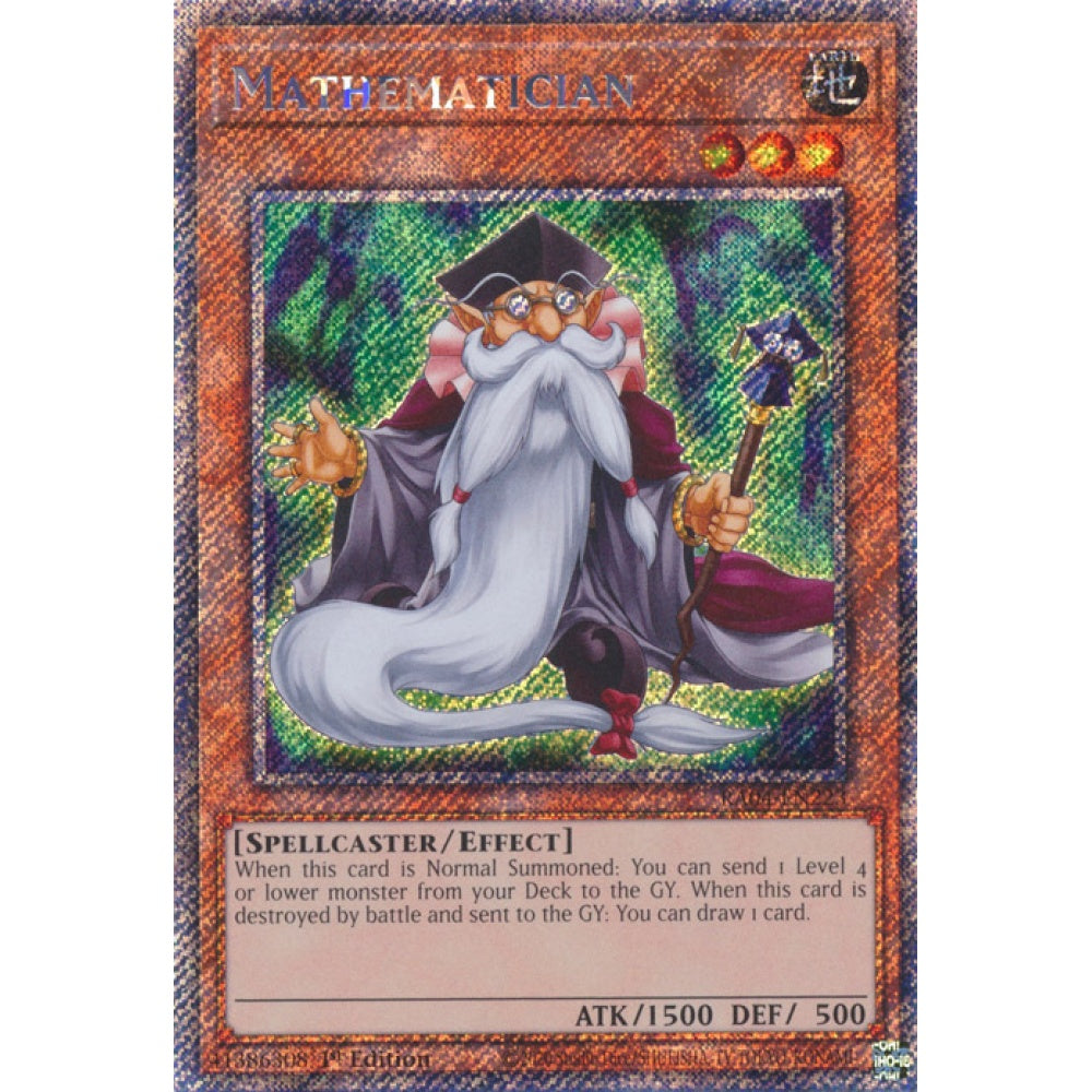 Mathematician RA04-EN223 Platinum Platinum Secret Rare Yu-Gi-Oh Quarter Century Stampede in Art