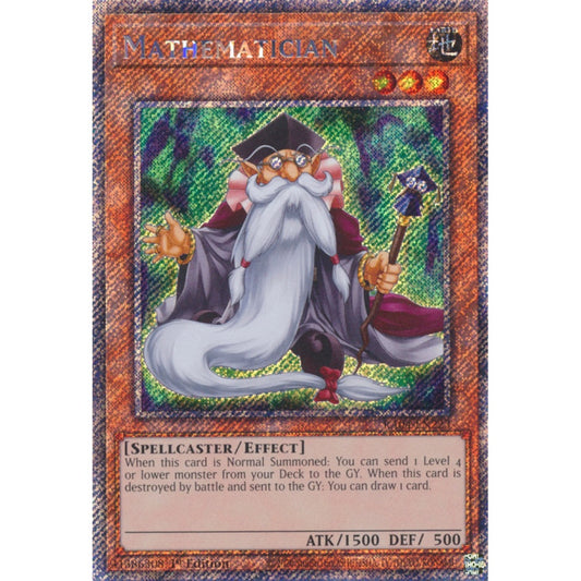 Mathematician RA04-EN223 Platinum Platinum Secret Rare Yu-Gi-Oh Quarter Century Stampede in Art