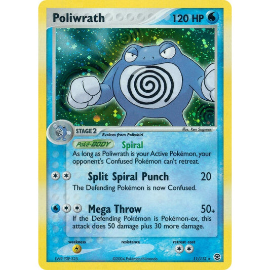 Poliwrath Rare Holo 11/112 Pokemon Card Game EX FireRed & LeafGreen