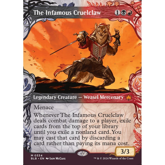 The Infamous Cruelclaw, 334, mythic, Magic: The Gathering, Bloomburrow