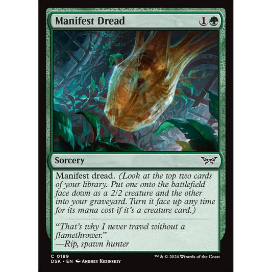 Manifest Dread, 189, common, Magic: The Gathering, Duskmourn: House of Horror
