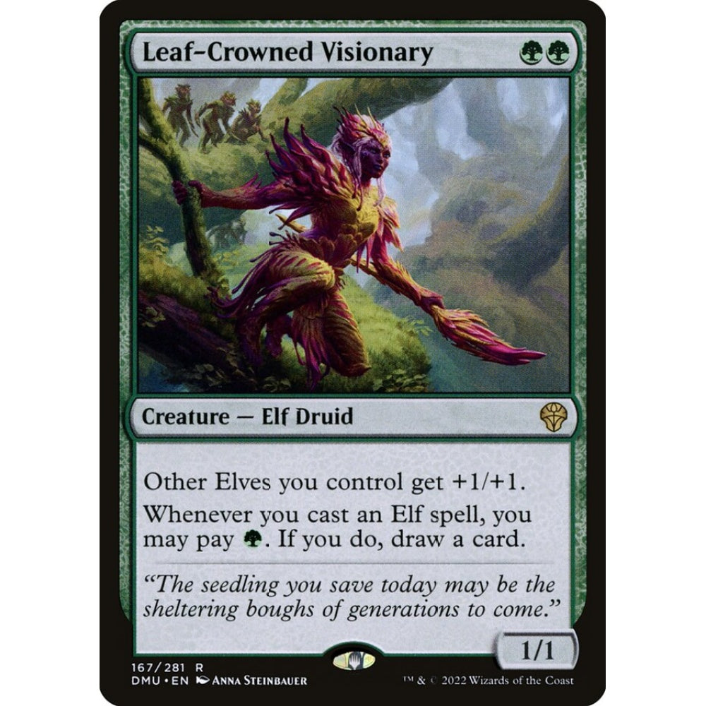 Leaf-Crowned Visionary rare 167 Magic the Gathering Dominaria United