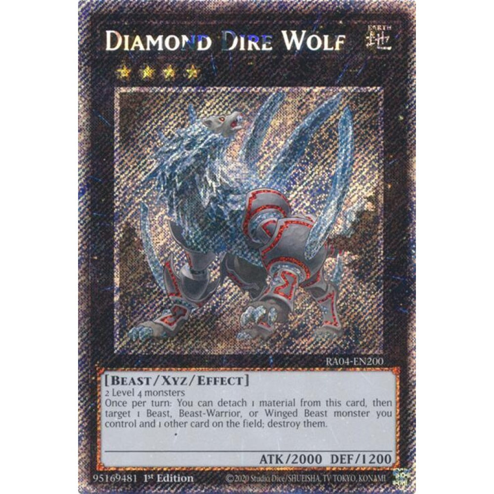 Diamond Dire Wolf (Platinum Secret Rare) RA04-EN200 Platinum Rare Yu-Gi-Oh Quarter Century Stampede