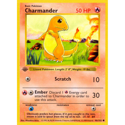 Charmander Common 46/102 Pokemon Card Game Base Set