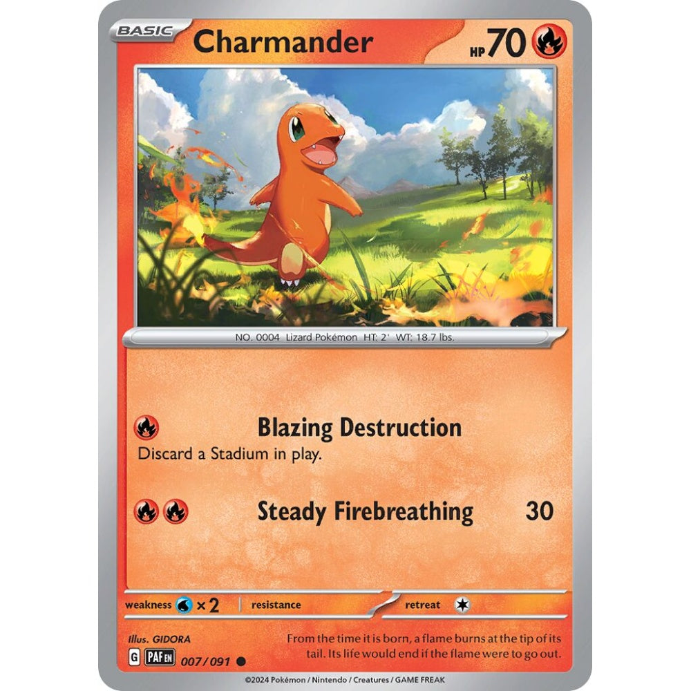 Charmander Common 007/091 Pokemon Card Game Paldean Fates