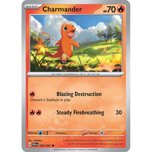 Charmander Common 007/091 Pokemon Card Game Paldean Fates