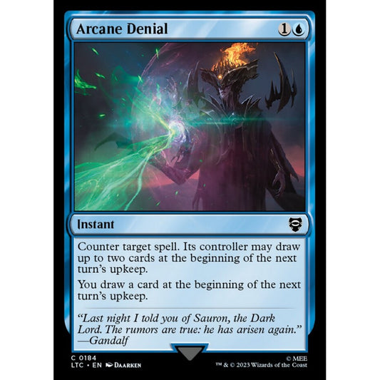 Arcane Denial, common, 184, Magic the Gathering, Tales of Middle-earth Commander
