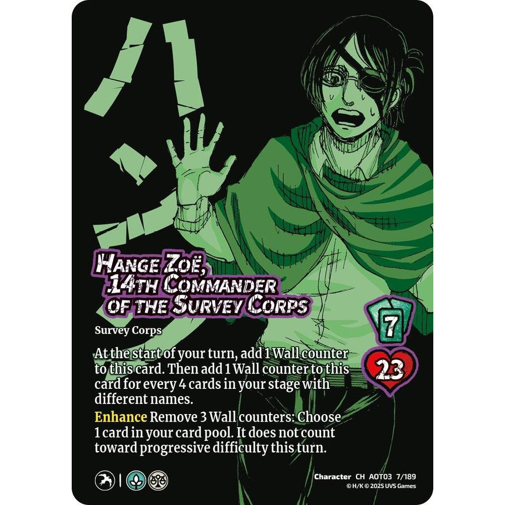 Hange Zoe, 14th Commander of the Survey Corps (Foil) 7/189 AOT03 Universus Attack on Titan: Apocalypse Character CH-Foil
