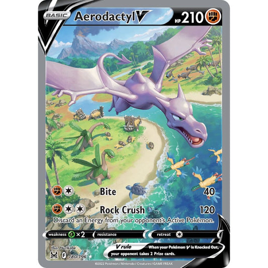 Aerodactyl V Rare Ultra 180/196 Pokemon Card Game Lost Origin