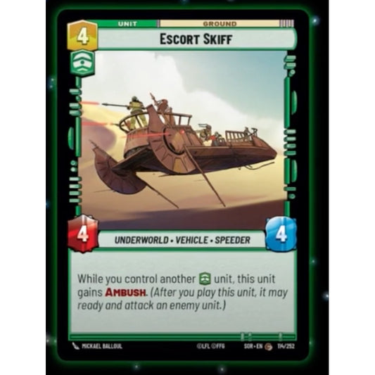 Escort Skiff, 114, C, Star Wars Unlimited, Sparks Of Rebellion