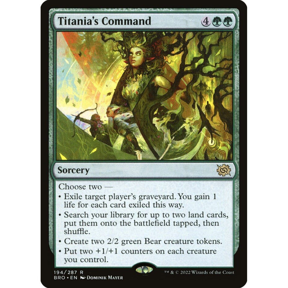 Titania's Command rare 194 Magic the Gathering The Brothers' War