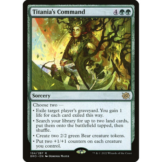 Titania's Command rare 194 Magic the Gathering The Brothers' War