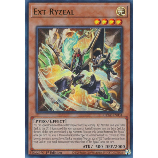 Ext Ryzeal CRBR-EN004 QCR Quarter Century Secret Rare Yu-Gi-Oh Crossover Breakers in Art