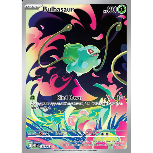 Bulbasaur Illustration Rare 133/132 Pokemon Card Game Mega Evolution