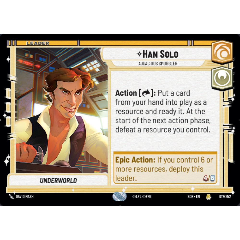Han Solo, 17, R, Star Wars Unlimited, Sparks Of Rebellion