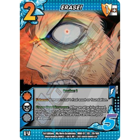 ERASE!, 29/180, XR, UniVersus, MHA01 My Hero Academia