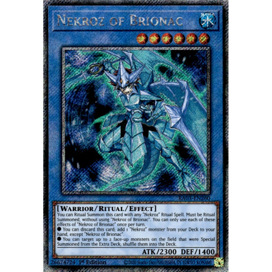 Nekroz of Brionac RA03-EN260 Platinum Platinum Secret Rare Yu-Gi-Oh Quarter Century Bonanza in Art