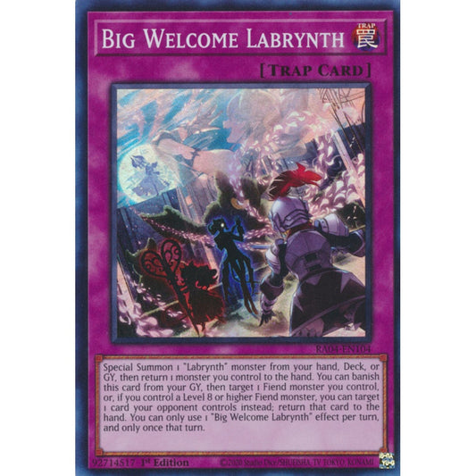 Big Welcome Labrynth RA04-EN104 Secret Secret Rare Yu-Gi-Oh Quarter Century Stampede in Art