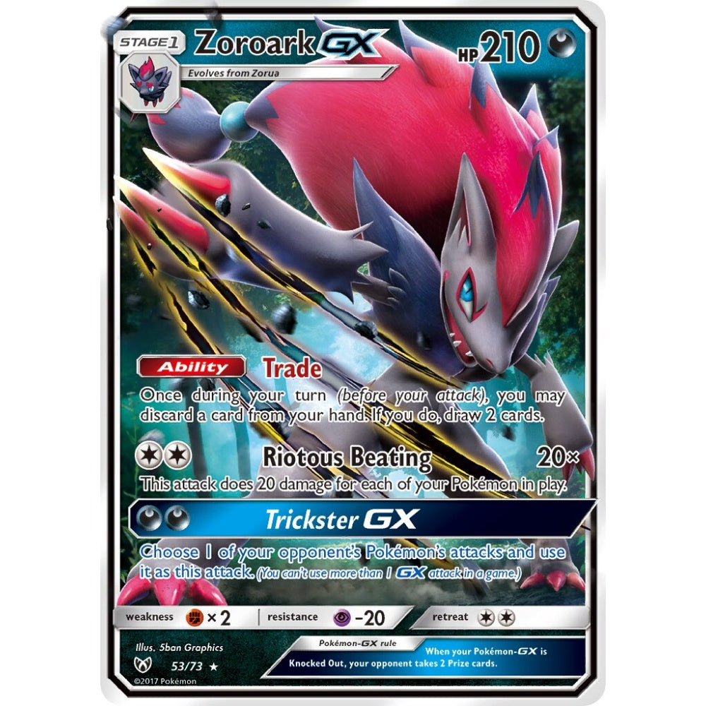 Zoroark-GX Rare Holo GX 53/73 Pokemon Card Game Shining Legends