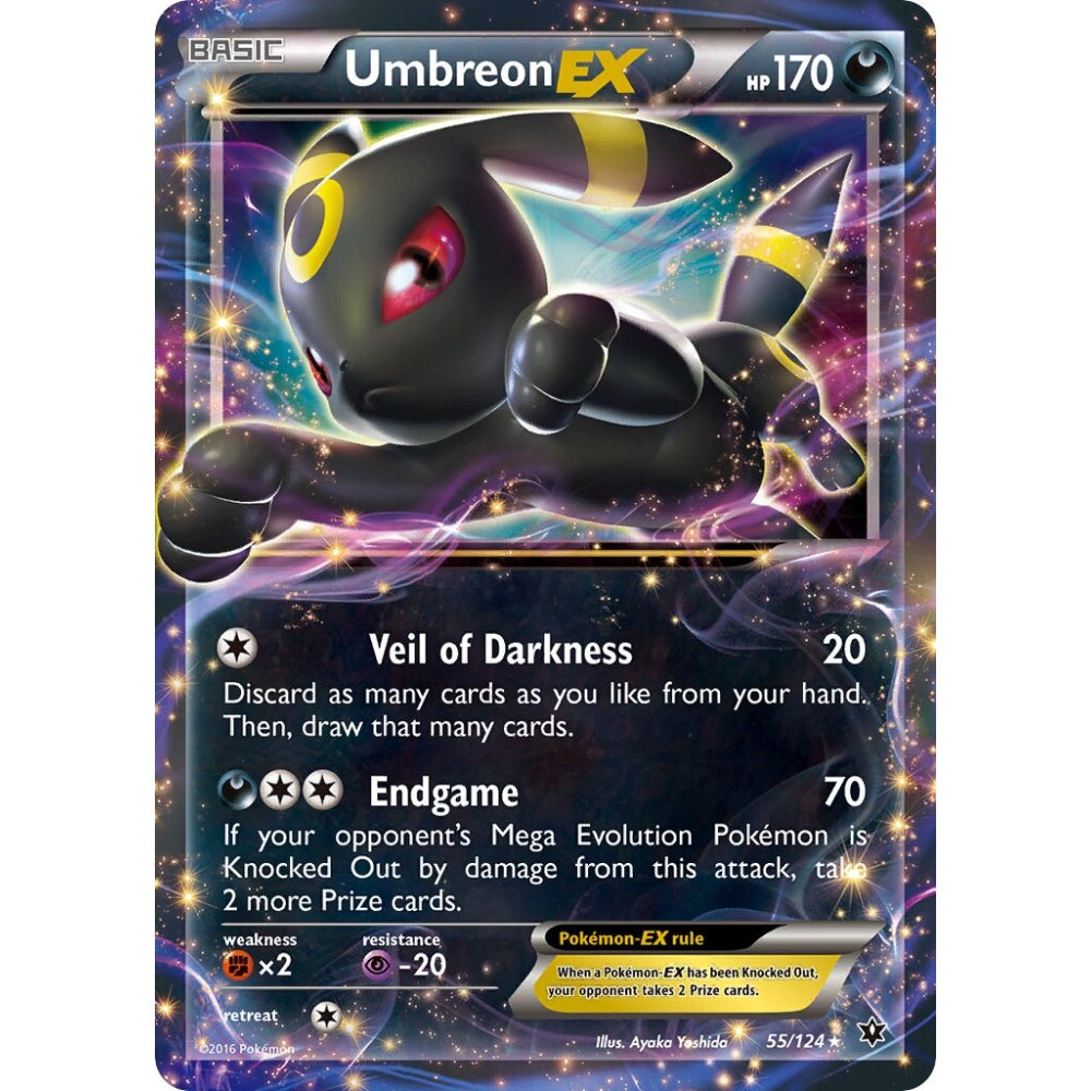 Umbreon-EX Rare Holo EX 55/124 Pokemon Card Game Fates Collide