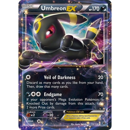 Umbreon-EX Rare Holo EX 55/124 Pokemon Card Game Fates Collide