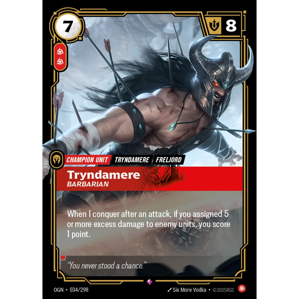 Tryndamere, Barbarian OGN-034/298 Riftbound Card Game Origins Rare