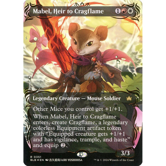 Mabel, Heir to Cragflame, 351, rare, Magic: The Gathering, Bloomburrow