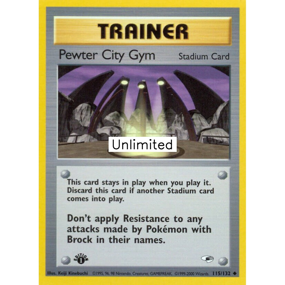 Pewter City Gym Uncommon 115/132 Pokemon Card Game Gym Heroes