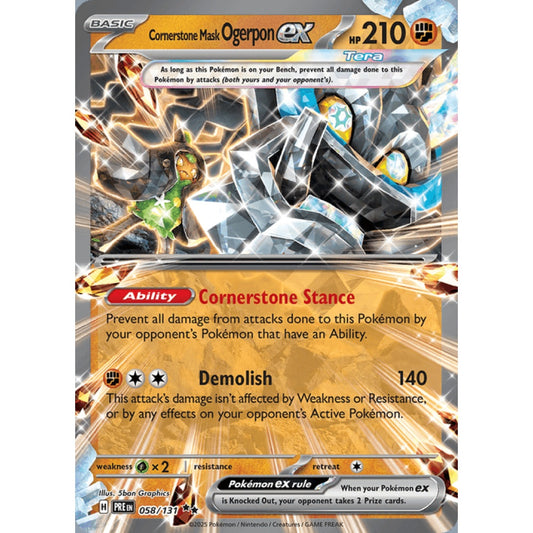 Cornerstone Mask Ogerpon ex Double Rare 058/131 Pokemon Card Game Prismatic Evolutions