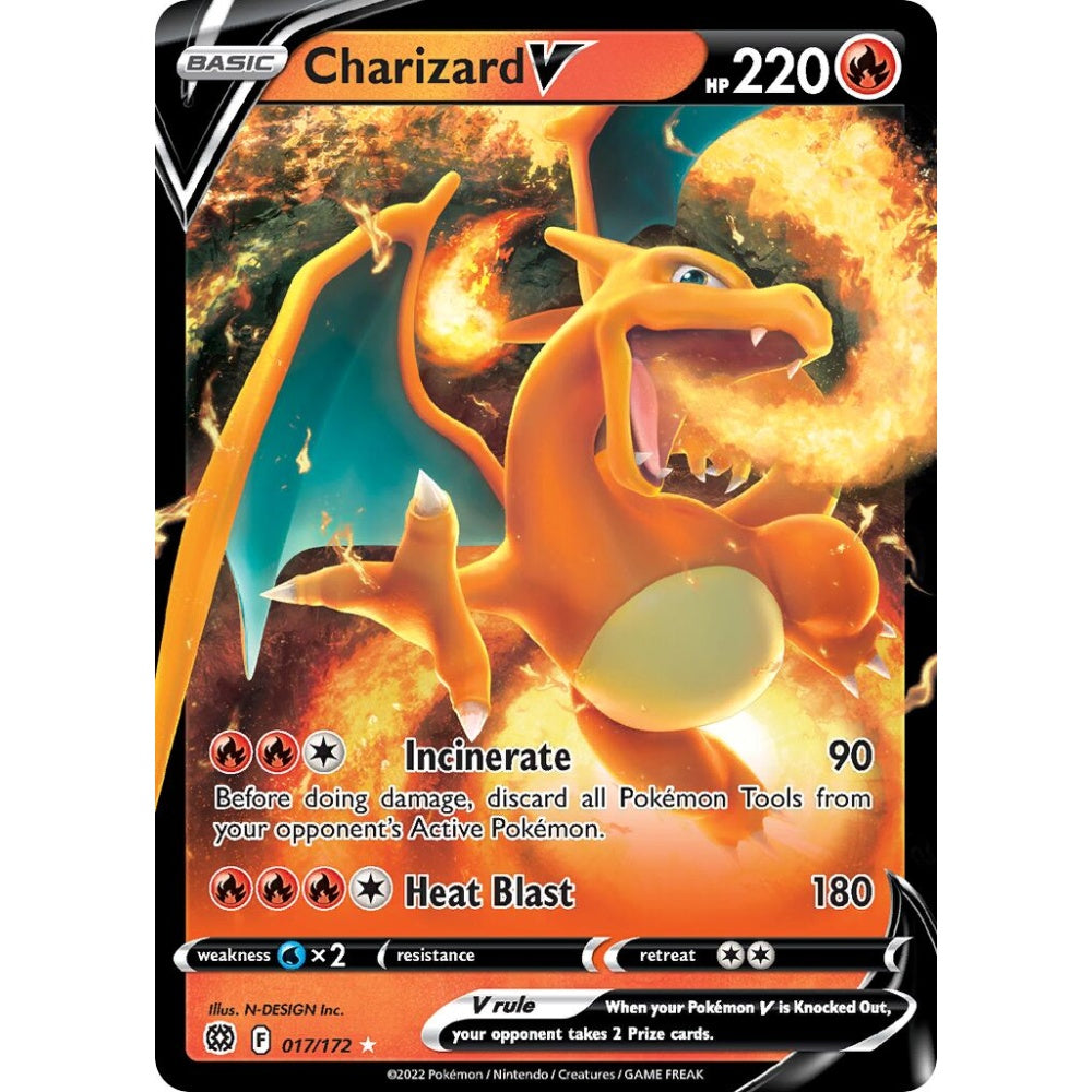 Charizard V Holo Rare V 017/172 Pokemon Card Game Brilliant Stars