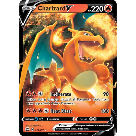 Charizard V Holo Rare V 017/172 Pokemon Card Game Brilliant Stars