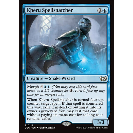Kheru Spellsnatcher, 119, rare, Magic: The Gathering, Duskmourn: House of Horror