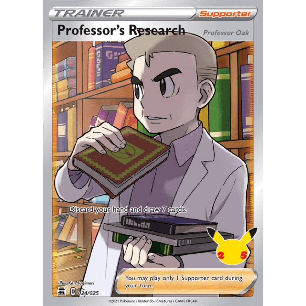 Professor's Research Full Art 024/025 Pokemon Card Game Celebrations Italian