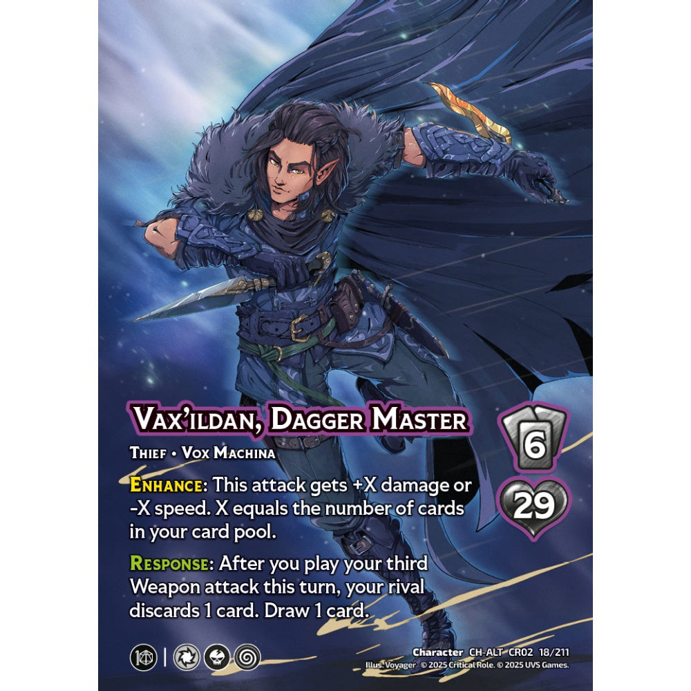 Vax’ildan, Dagger Master, 18/211, CR02, Universus, Critical Role: Heroes Of Exandria, Character, CH-ALT
