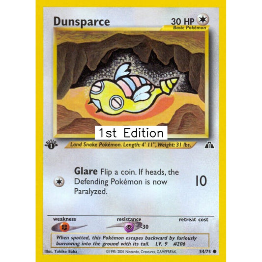 Dunsparce Common 54/75 Pokemon Card Game Neo Discovery