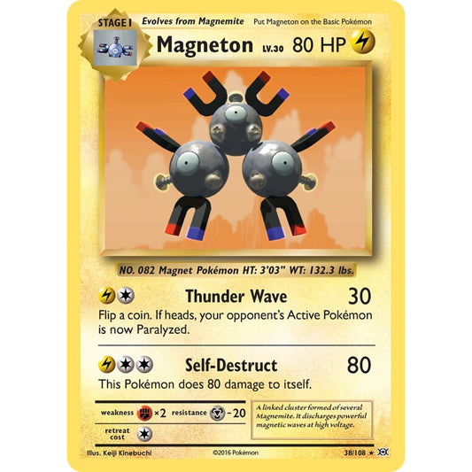 Magneton Rare Holo 38/108 Pokemon Card Game Evolutions