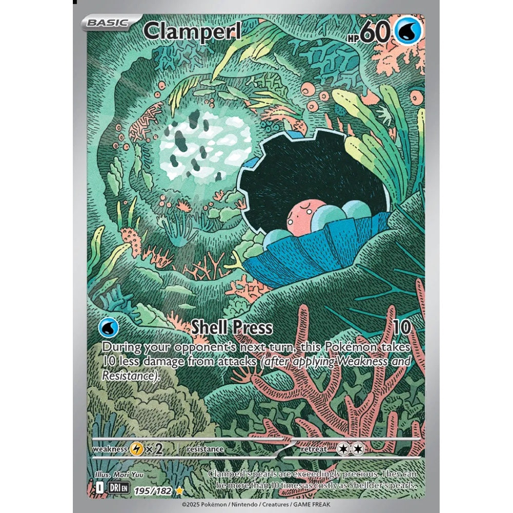 Clamperl Illustration Rare 195/182 Pokemon Card Game Destined Rivals