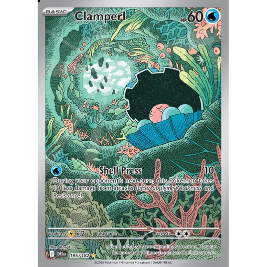 Clamperl Illustration Rare 195/182 Pokemon Card Game Destined Rivals