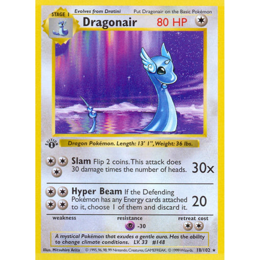 Dragonair Rare 18/102 Pokemon Card Game Base Set