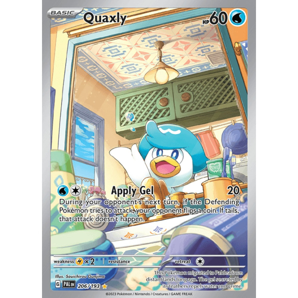 Quaxly Illustration Rare 206/193 Pokemon Card Game Paldea Evolved