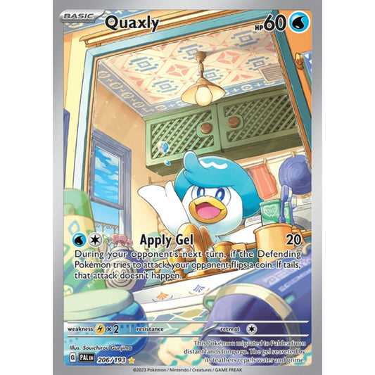 Quaxly Illustration Rare 206/193 Pokemon Card Game Paldea Evolved