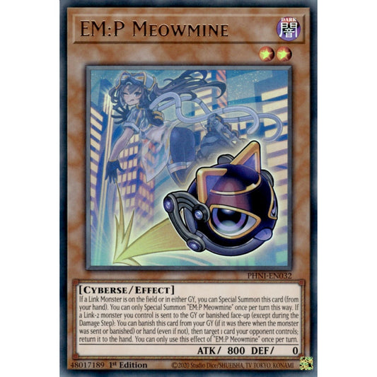 EM:P Meowmine PHNI-EN032 Ultra Ultra Rare Yu-Gi-Oh Phantom Nightmare in Art