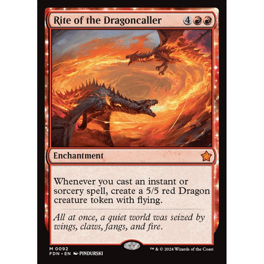 Rite of the Dragoncaller, 92, mythic, Magic: The Gathering, Foundations