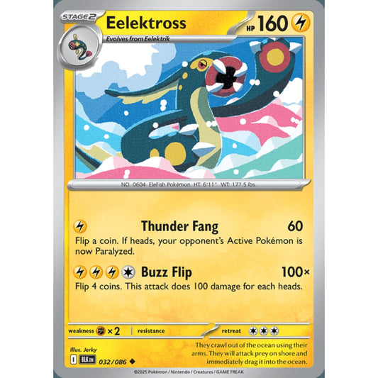 Eelektross Uncommon 32/086 Pokemon Card Game Black Bolt