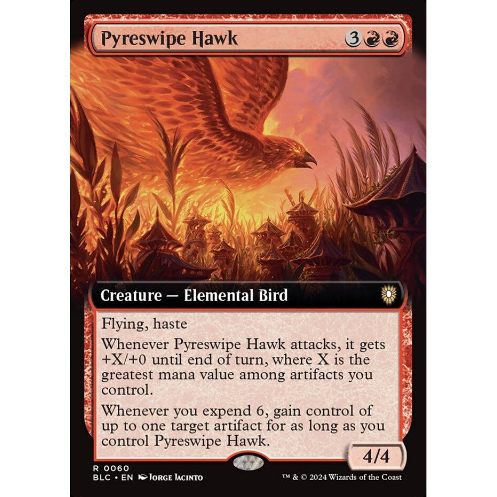 Pyreswipe Hawk, 60, rare, Magic: The Gathering, Bloomburrow Commander