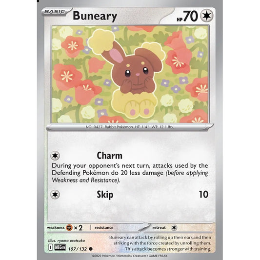 Buneary Common 107/132 Pokemon Card Game Mega Evolution