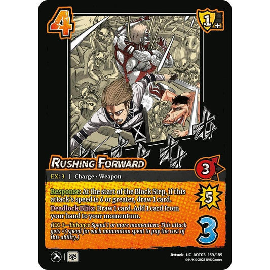 Rushing Forward 159/189 AOT03 Universus Attack on Titan: Apocalypse Attack UC