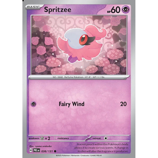 Spritzee Common 038/131 Pokemon Card Game Prismatic Evolutions