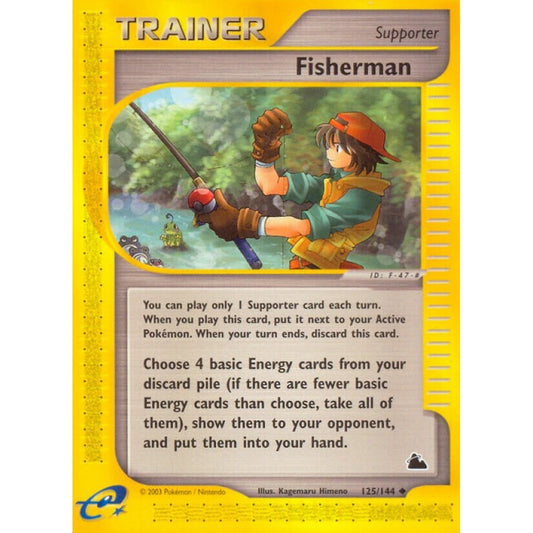 Fisherman Uncommon 125/144 Pokemon Card Game Skyridge