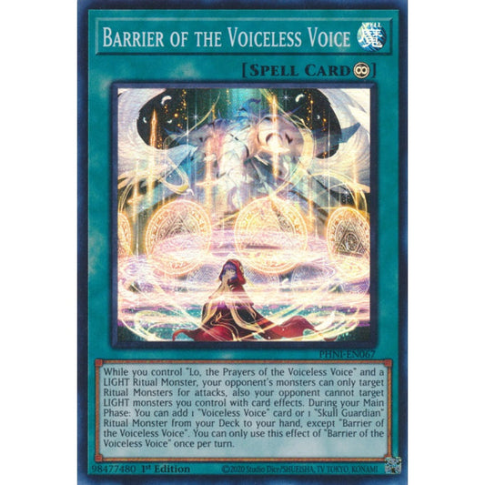 Barrier of the Voiceless Voice PHNI-EN067 Super Super Rare Yu-Gi-Oh Phantom Nightmare in Art